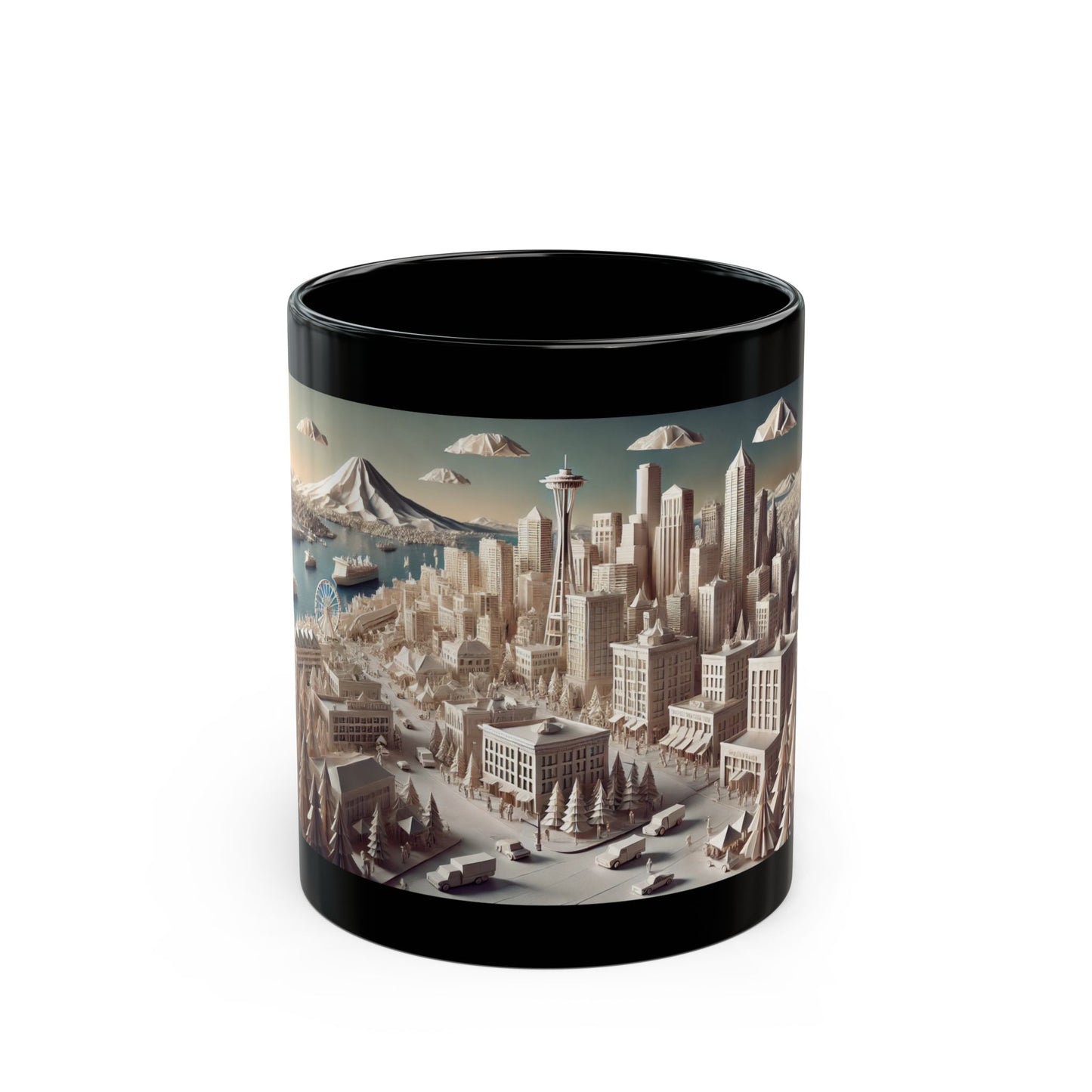 Seattle in Origami Mug (11oz, 15oz)