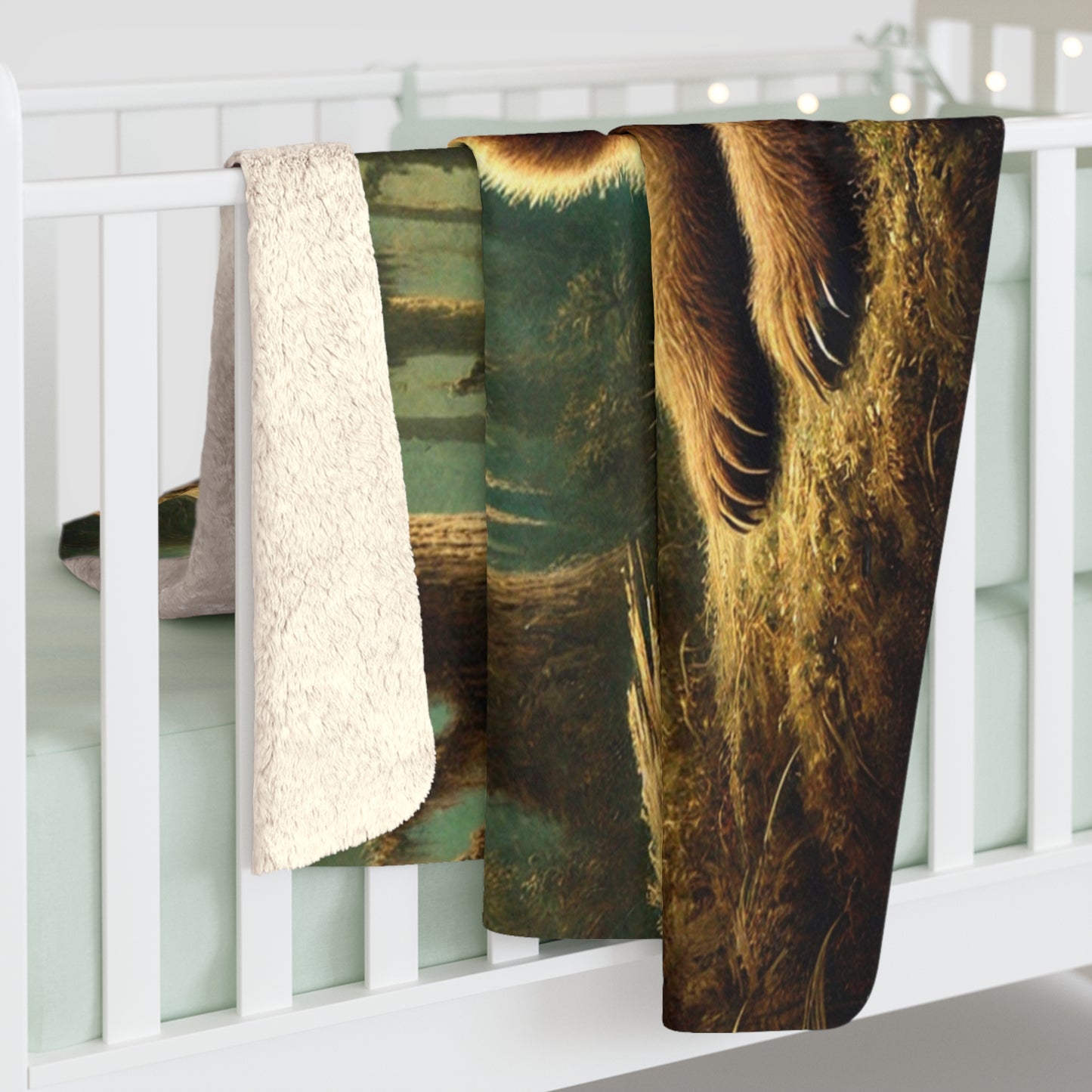 Tiny Night Forest Companion Sherpa Fleece Blanket