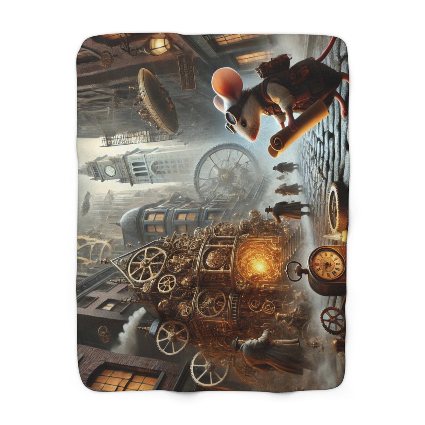 The Steampunk Explorer: Sherpa Fleece Blanket