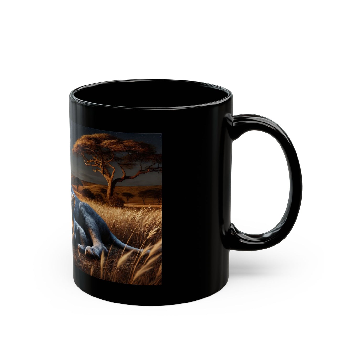 Moonlit Majesty – Lioness and Cub Under the Stars Mug (11oz, 15oz)