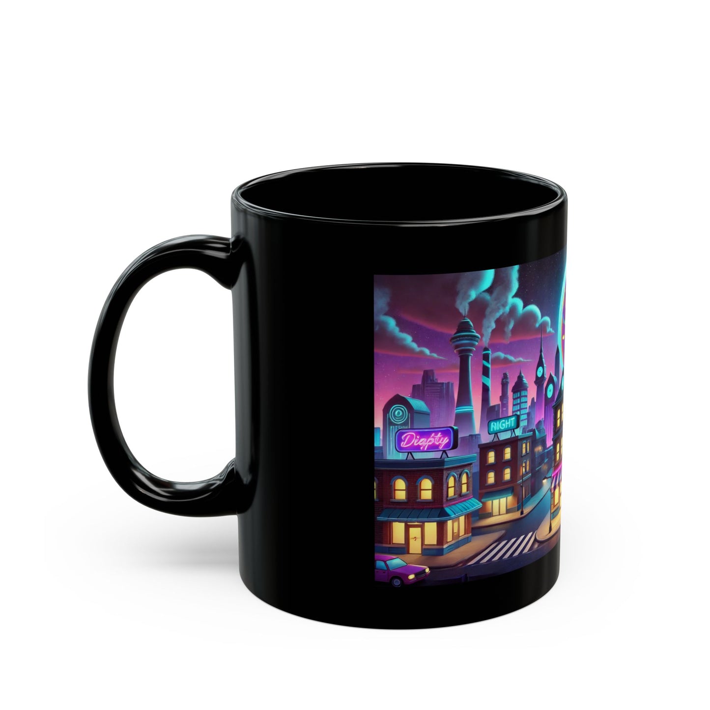 Neon Springfield Mug (11oz, 15oz) (Inspired by The Simpsons)