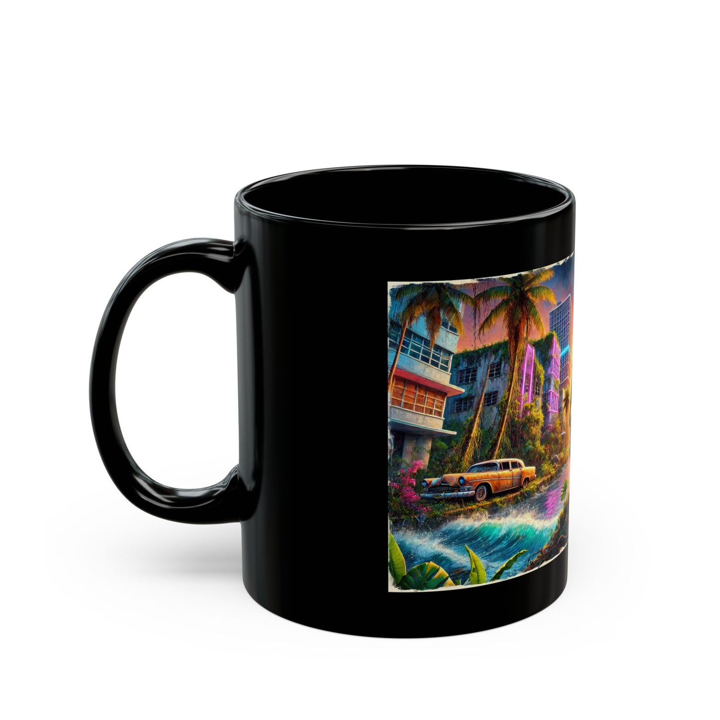 Neon Swamp Survivor - Post-Apocalyptic Miami Mug (11oz, 15oz)