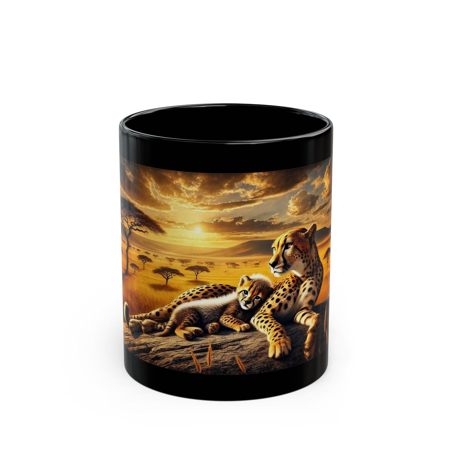 Golden Serengeti Embrace Mug (11oz, 15oz)