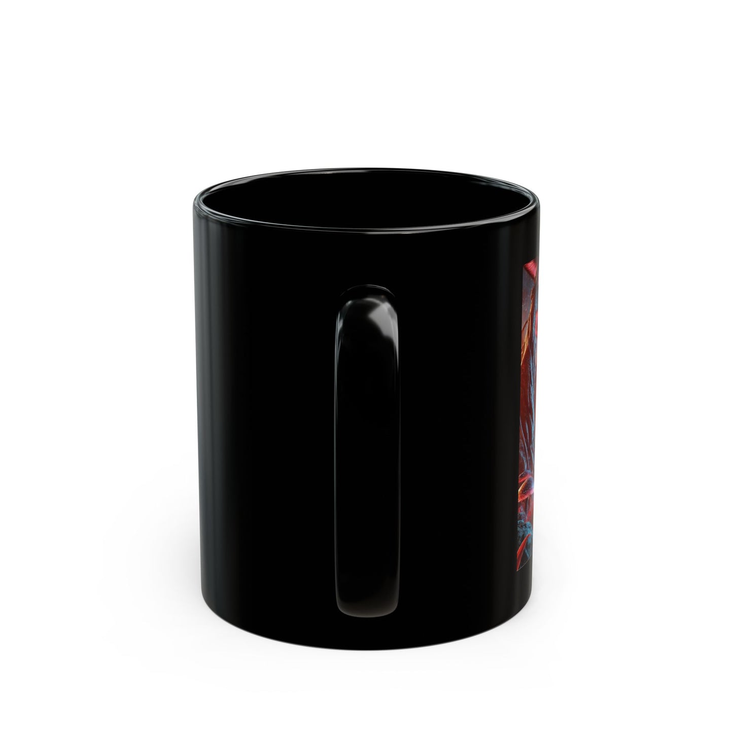 Galactic Showdown: Astronaut vs. Alien Spider Black Mug (11oz, 15oz)