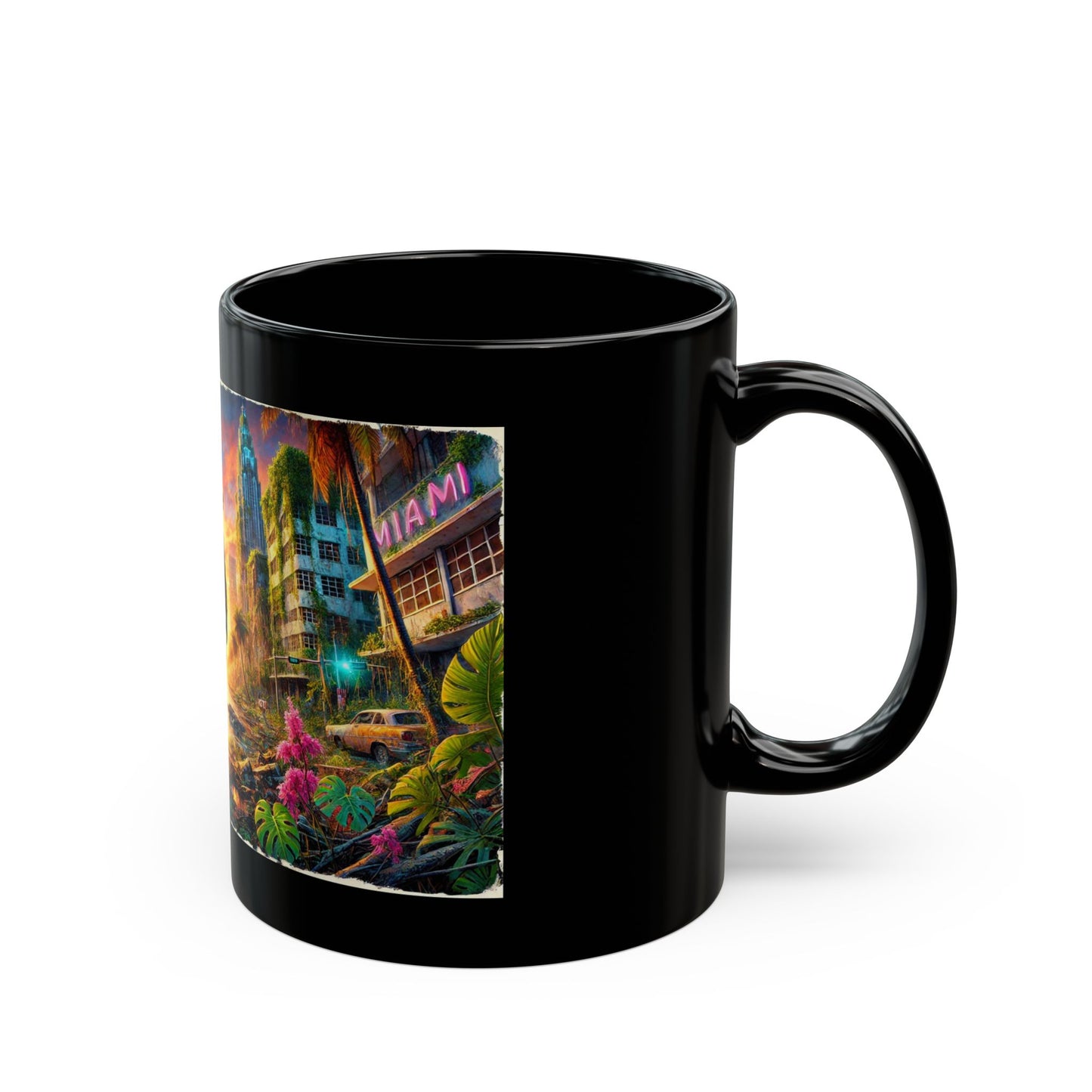 Neon Swamp Survivor - Post-Apocalyptic Miami Mug (11oz, 15oz)