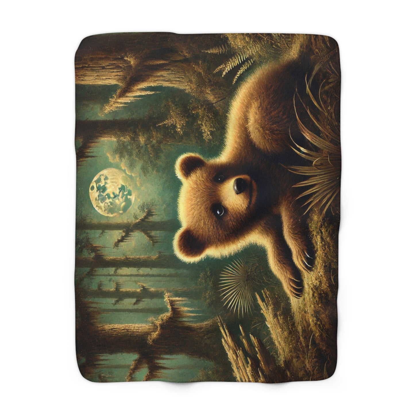 Tiny Night Forest Companion Sherpa Fleece Blanket