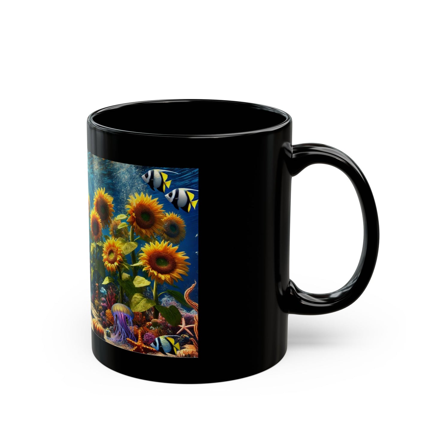 The Underwater Birthday Bash Black Mug (11oz, 15oz)