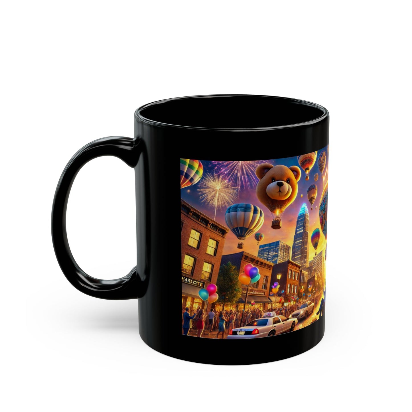 Birthday Balloon Over Charlotte Mug (11oz, 15oz)