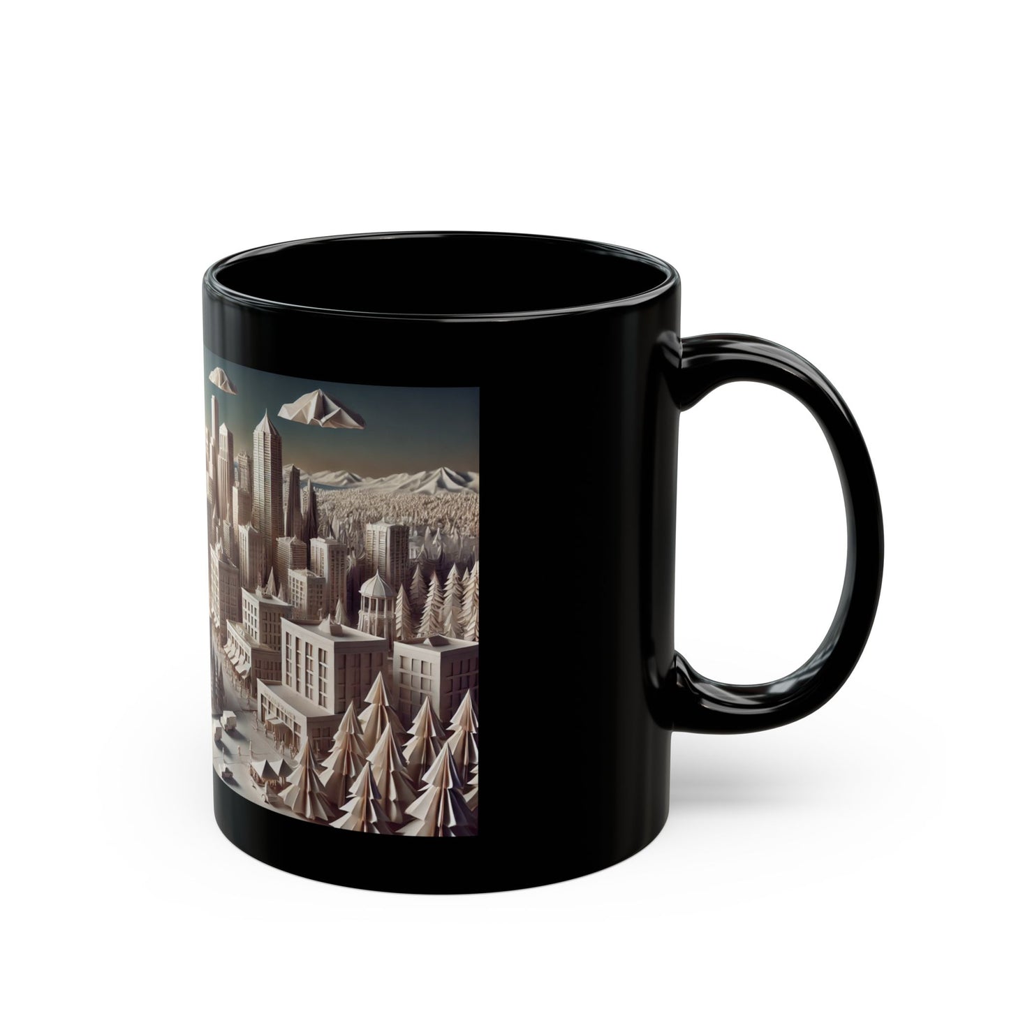 Seattle in Origami Mug (11oz, 15oz)