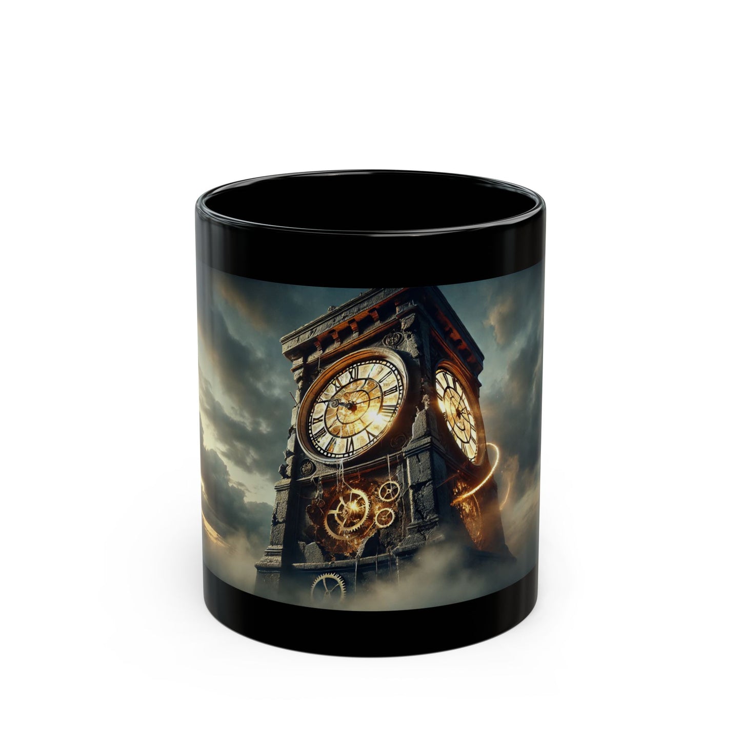 Fractured Clocktower Mug (11oz, 15oz) Inspired by Doctor Who, Dark & Steampunk Mysteries