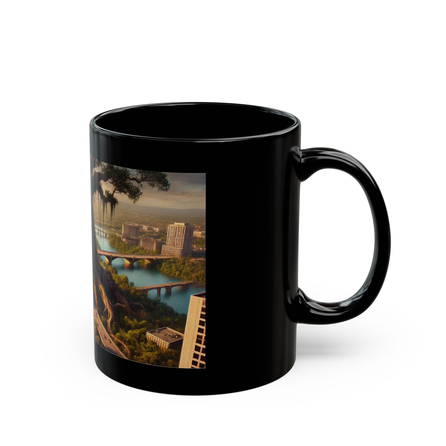 Austin Texas Rooted Giant Black Mug (11oz, 15oz)