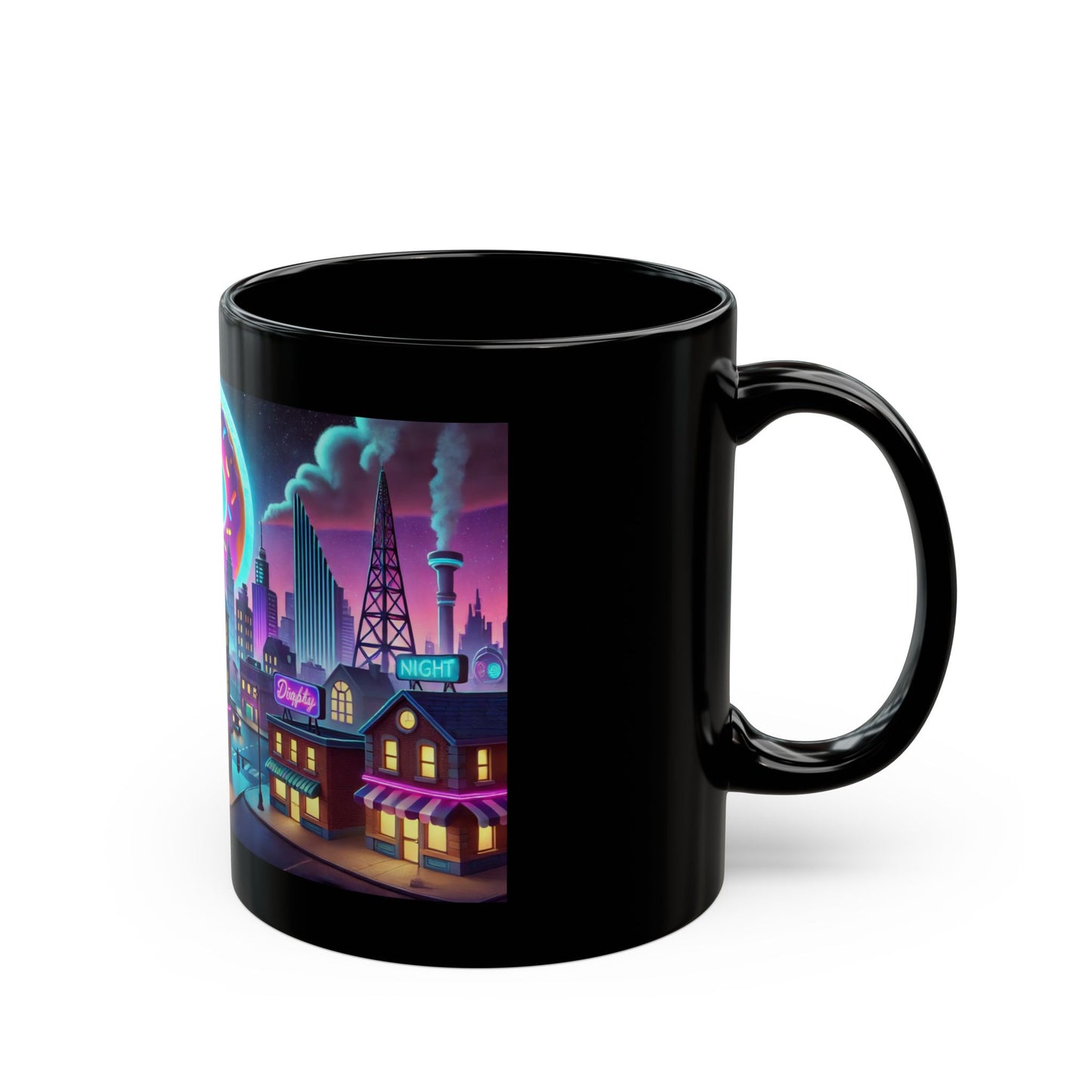 Neon Springfield Mug (11oz, 15oz) (Inspired by The Simpsons)