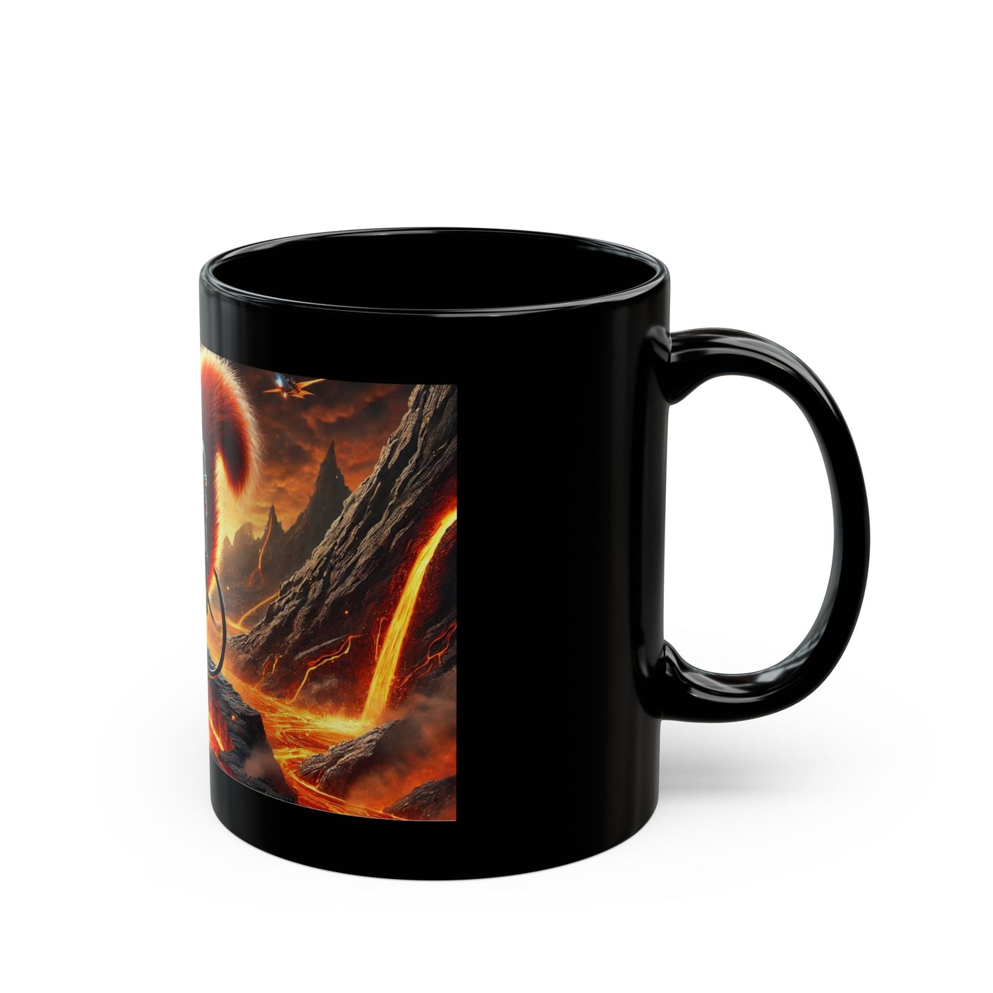 Jetpack Squirrel Black Mug (11oz, 15oz)