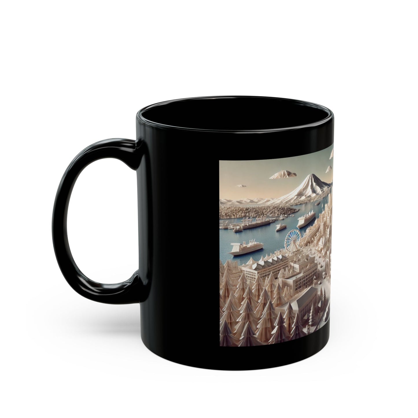 Seattle in Origami Mug (11oz, 15oz)