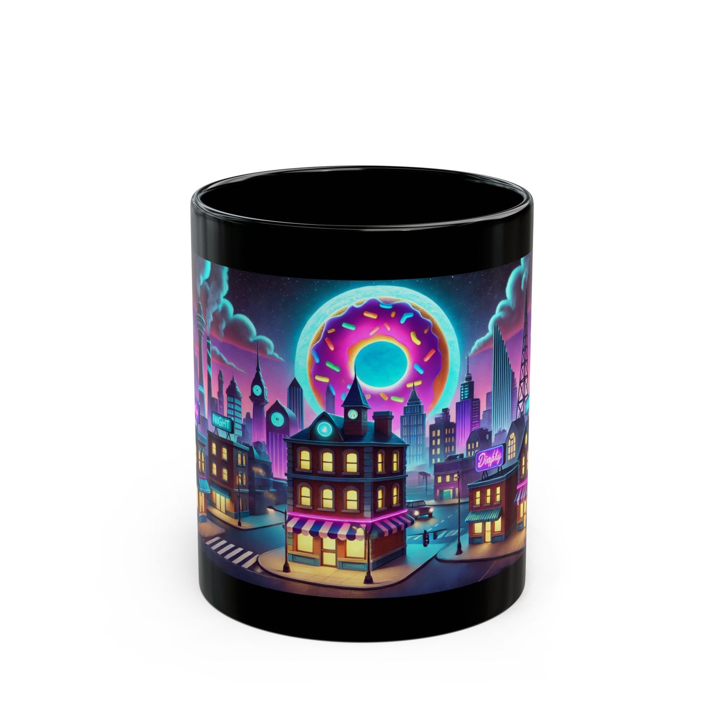 Neon Springfield Mug (11oz, 15oz) (Inspired by The Simpsons)