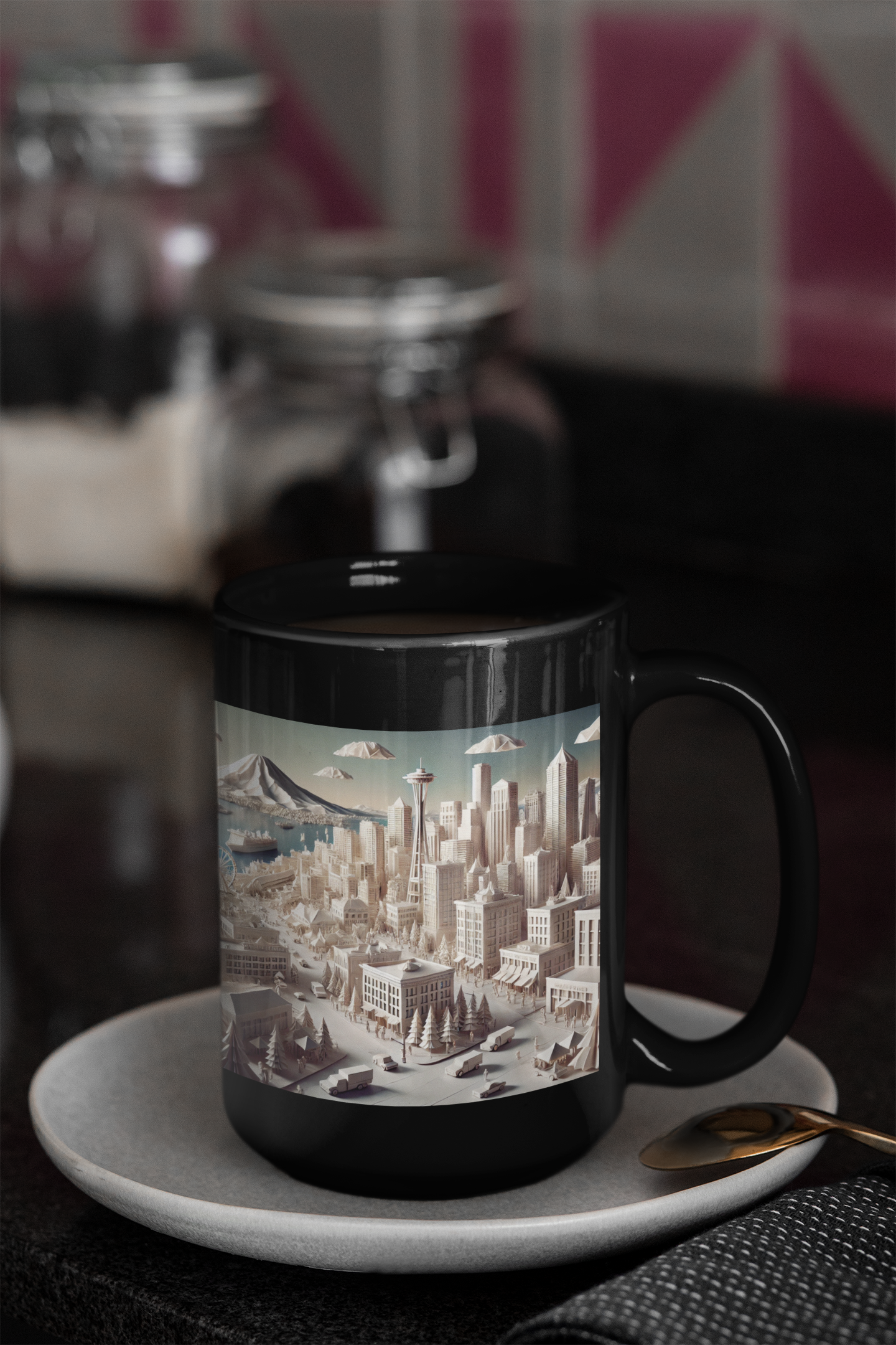 Seattle in Origami Mug (11oz, 15oz)