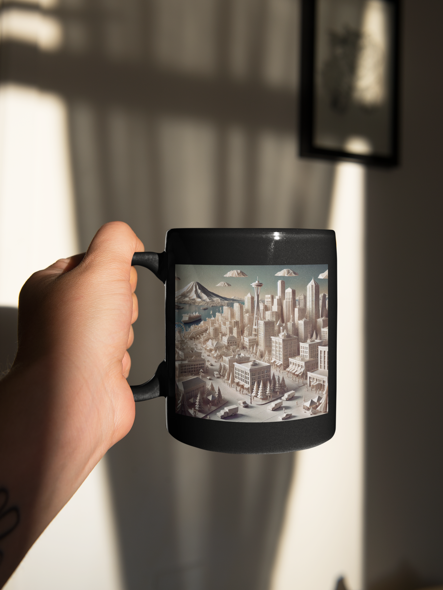 Seattle in Origami Mug (11oz, 15oz)