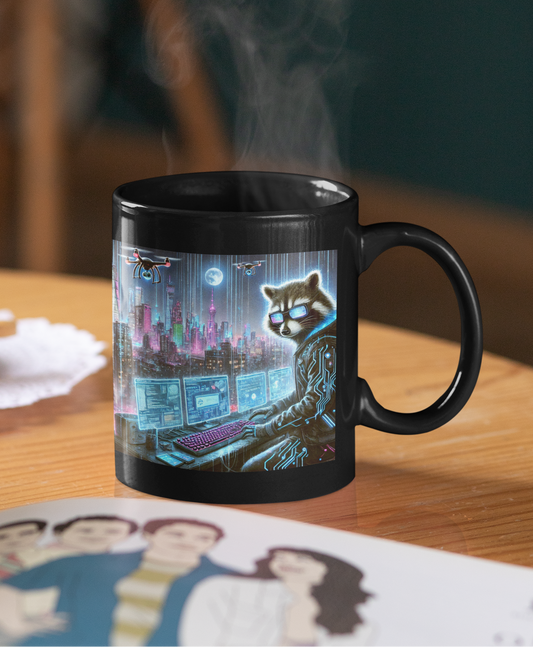 Digital Phantom Raccoon Mug (11oz, 15oz)