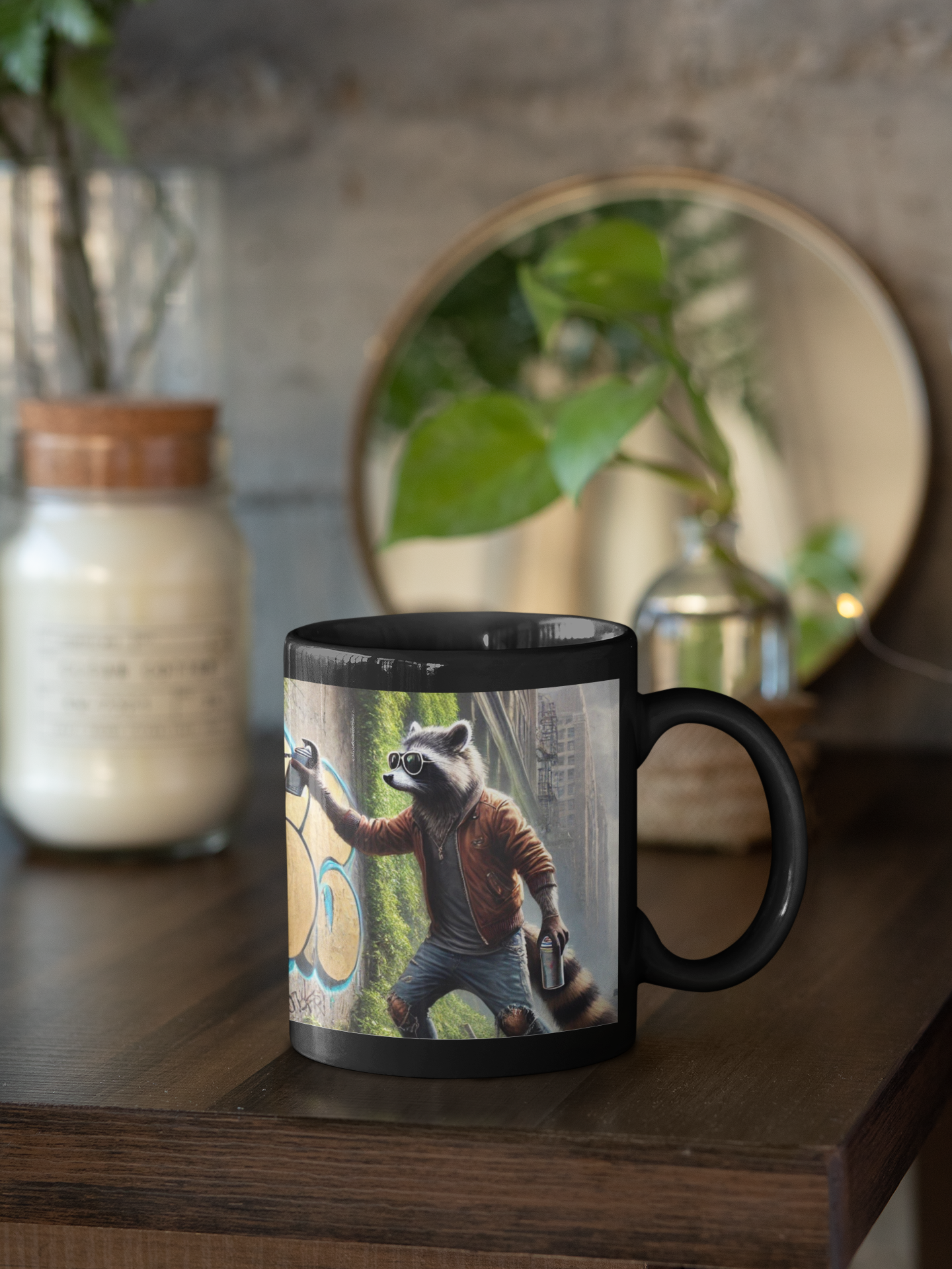 Rebel Racoon Black Mug (11oz, 15oz)