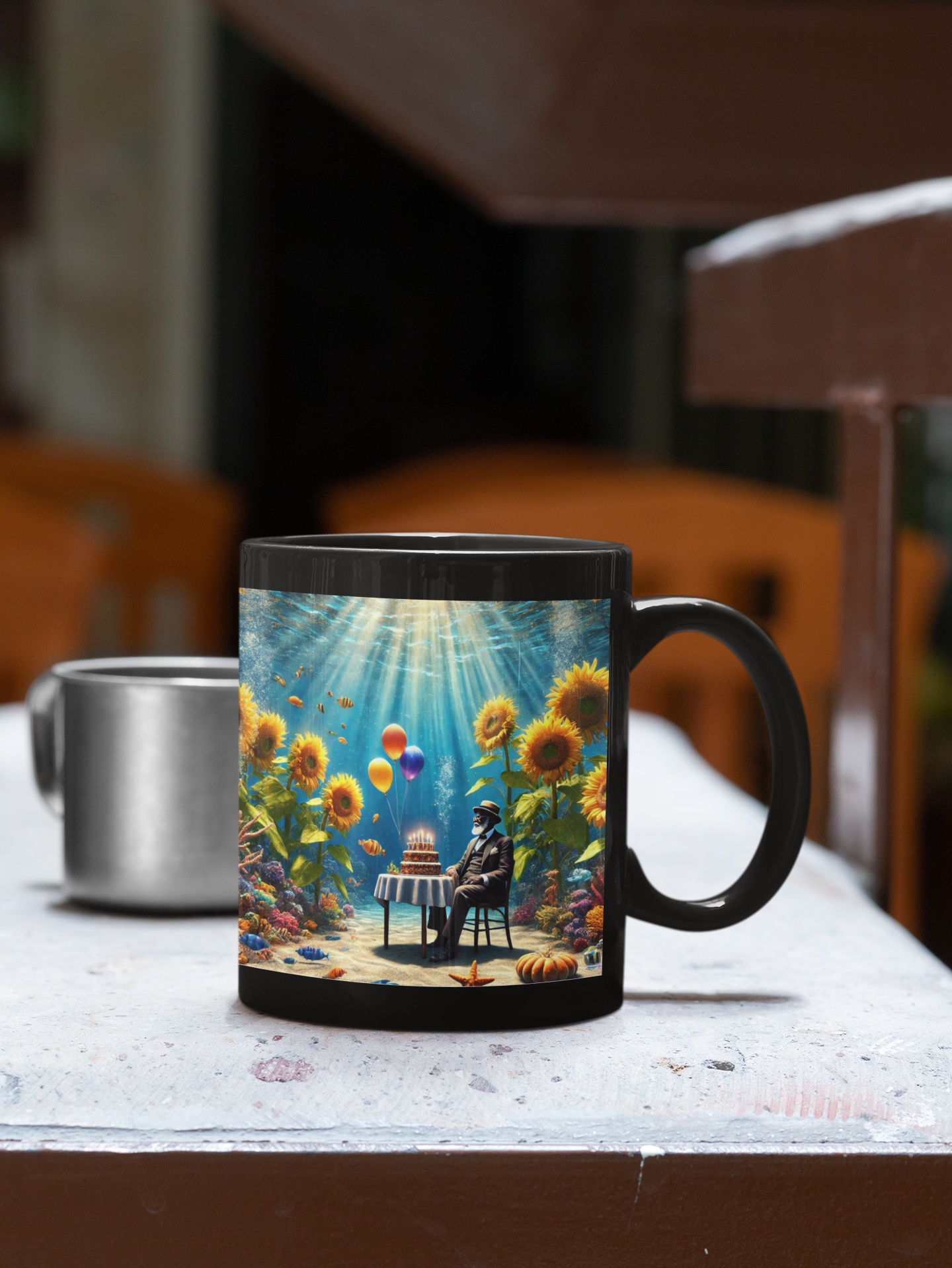 The Underwater Birthday Bash Black Mug (11oz, 15oz)