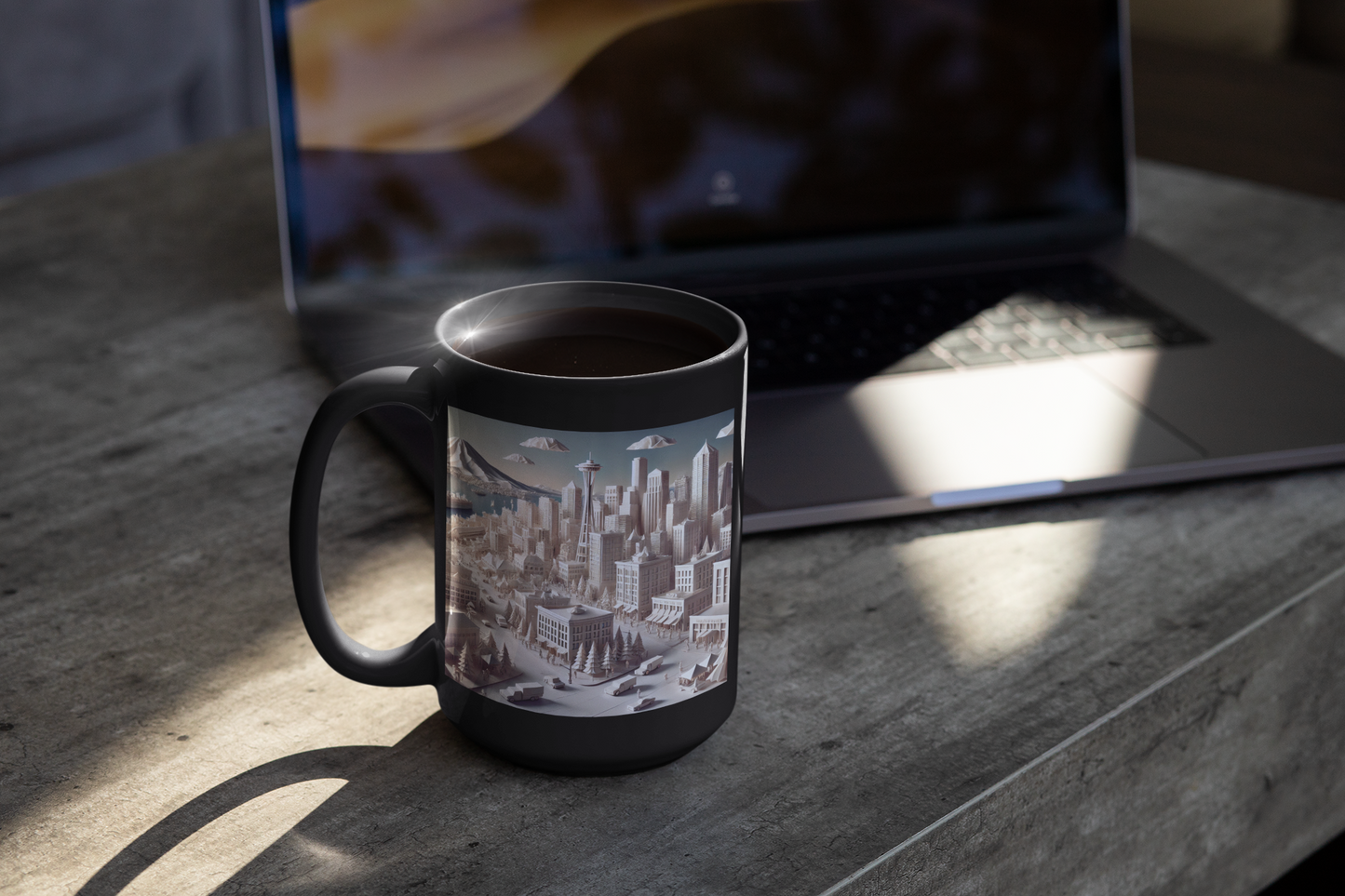 Seattle in Origami Mug (11oz, 15oz)